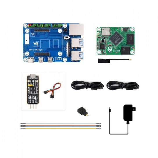 Core3566102032 Module, CM4 to Pi4B Adapter Board Kit, Rockchip RK3566 Quad-core Processor, Compatible With Raspberry Pi CM4	