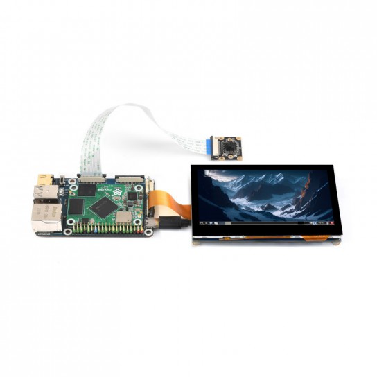 Core3566104032 Module, CM4 Base Board + 4.3inch touch Display + Camera Kit, Rockchip RK3566 Quad-core Processor, Compatible With Raspberry Pi CM4	