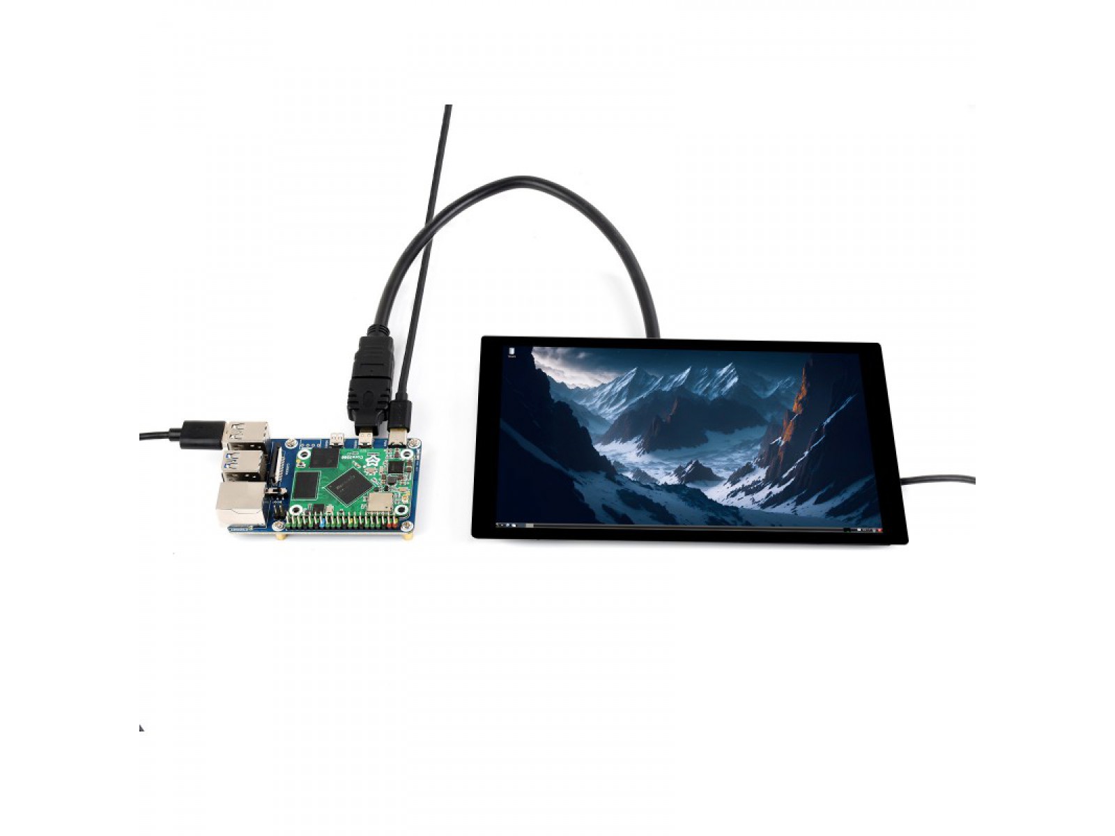 Core3566104032 Module, CM4 to Pi4B Adapter Board + 8inch touch Display Kit, Rockchip RK3566 Quad-core Processor, Compatible With Raspberry Pi CM4	