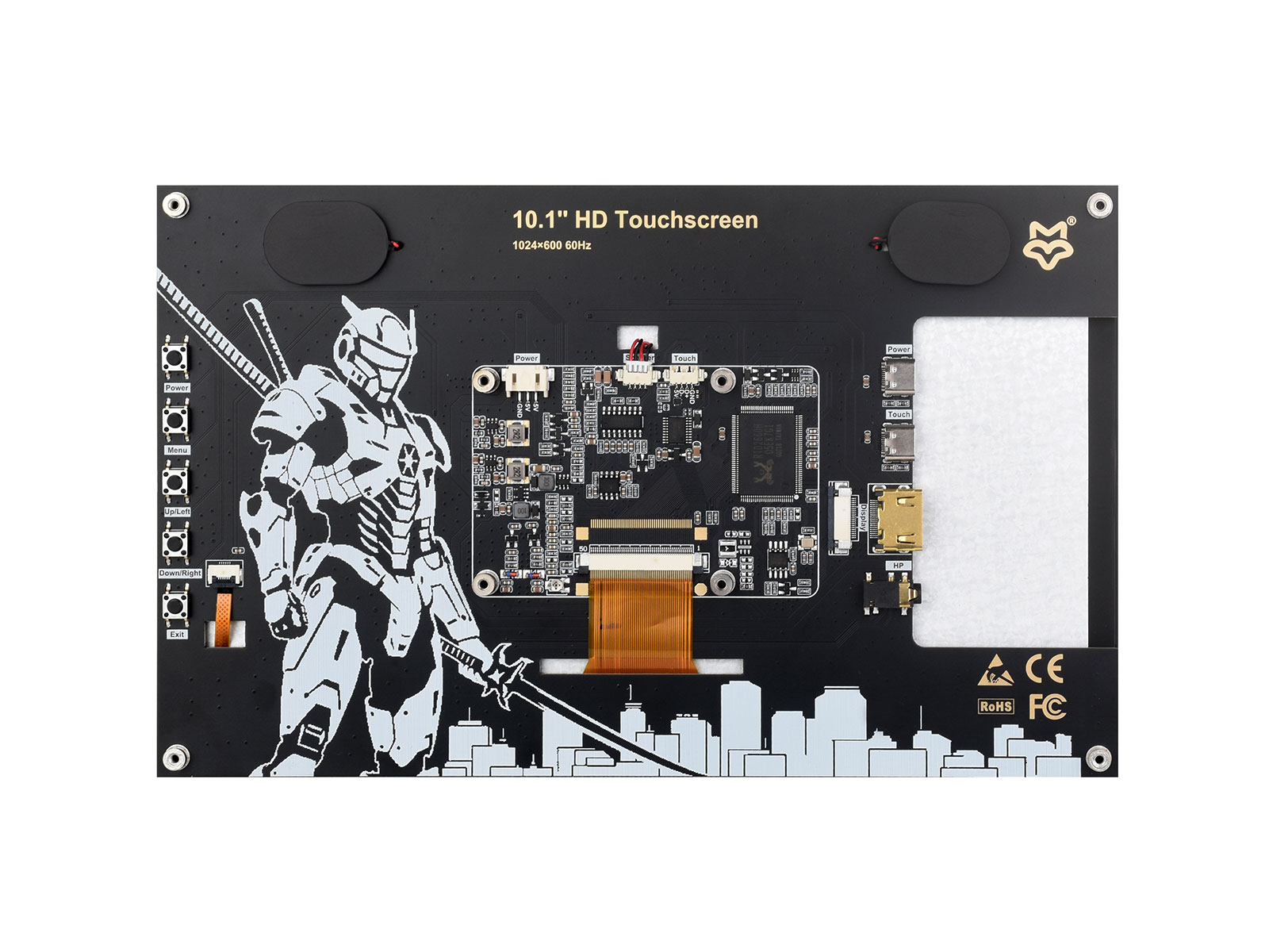 10.1inch HD Capacitive Touch Screen, 1024×600 Resolution, HDMI Interface, IPS Display, 10-Point Touch