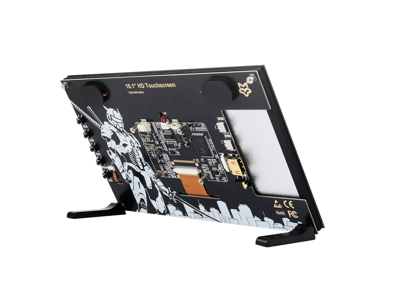 10.1inch HD Capacitive Touch Screen, 1024×600 Resolution, HDMI Interface, IPS Display, 10-Point Touch