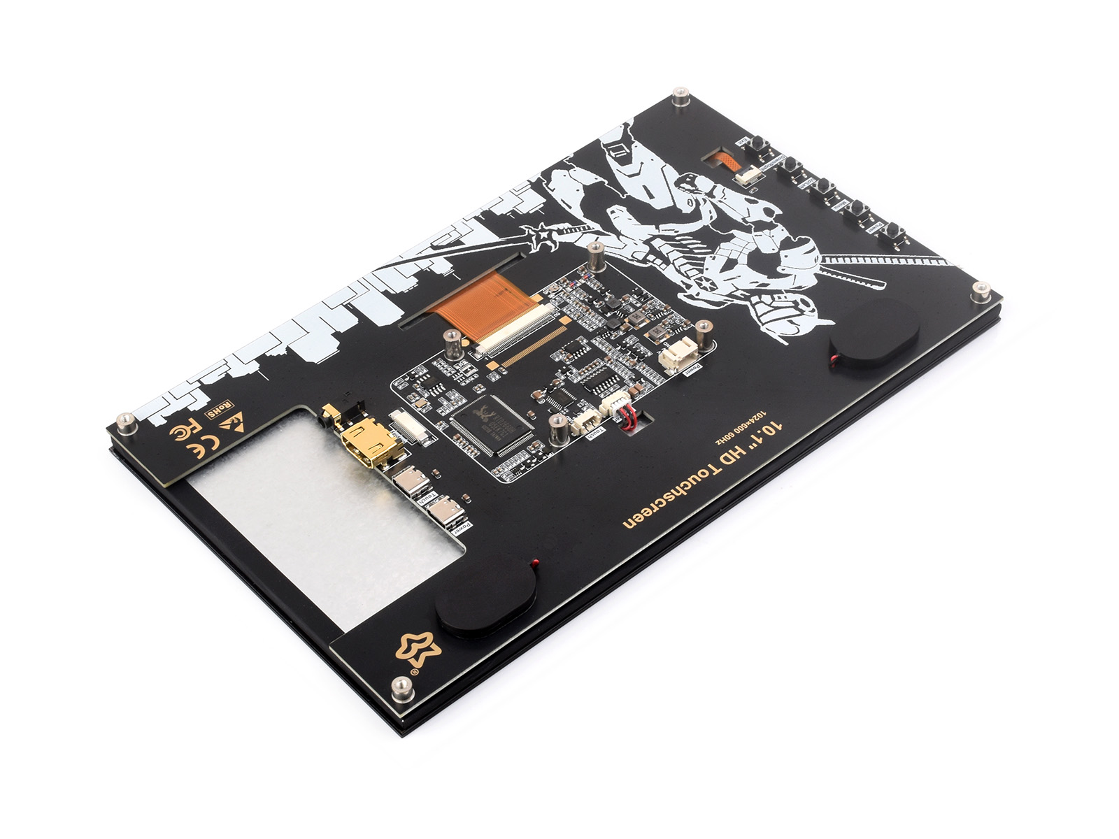 10.1inch HD Capacitive Touch Screen, 1024×600 Resolution, HDMI Interface, IPS Display, 10-Point Touch