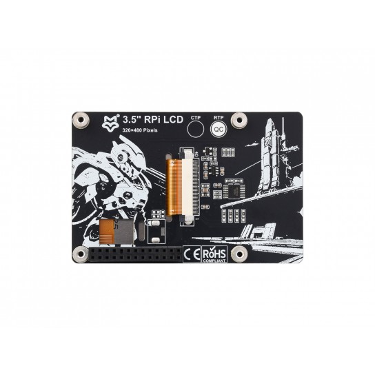 3.5inch Resistive Touch Display for Raspberry Pi, IPS Panel, 320×480 Resolution, 5-point Touch