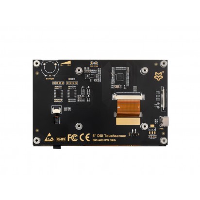 5inch DSI Capacitive Touch Display, 800×480 Pixels, DSI Interface, IPS Panel, 178° Wide Viewing Angle, Up To 5-point Touch