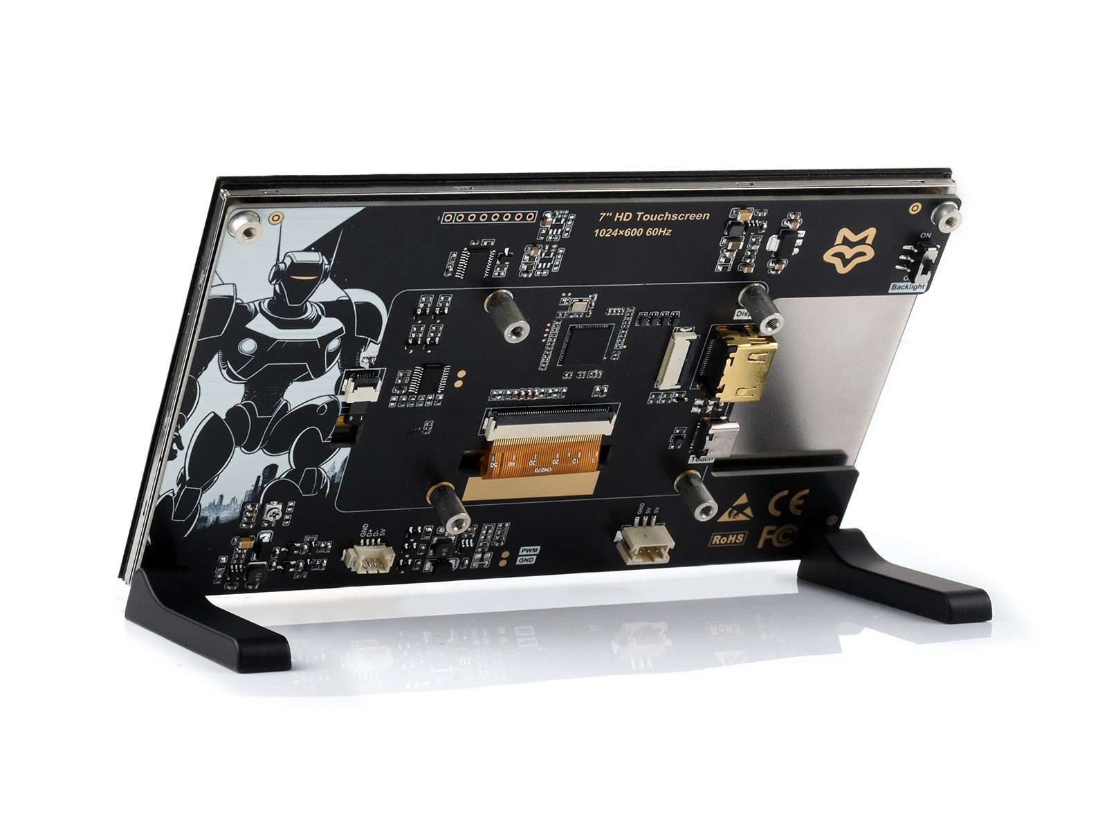 Touchscreen monitors - 7inch HD Capacitive Touch Screen LCD 1024×600 Resolution, HDMI, IPS, Multi-Point Touch