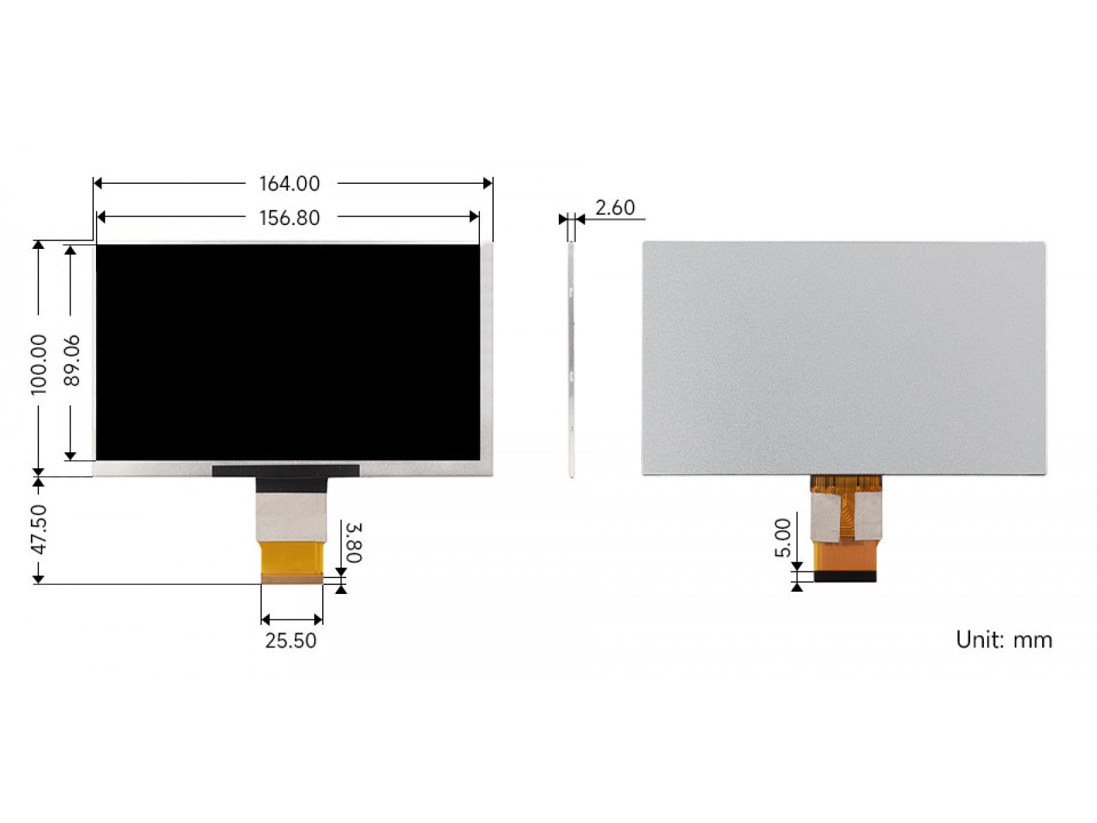 7inch IPS LCD Display, 7" 1024×600 High Resolution IPS LCD Panel, RGB Interface, IPS Screen, Full Color, Wide Viewing Angle