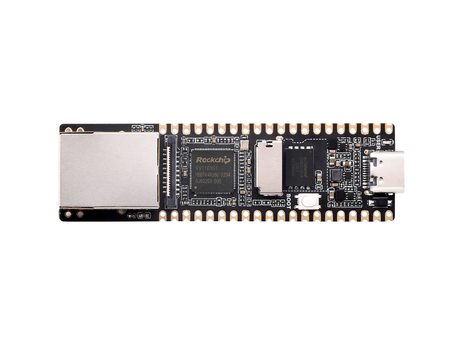 LuckFox Pico Plus RV1103 Linux Micro Development Board, Integrates ARM Cortex-A7/RISC-V MCU/NPU/ISP Processors, With Ethernet Port
