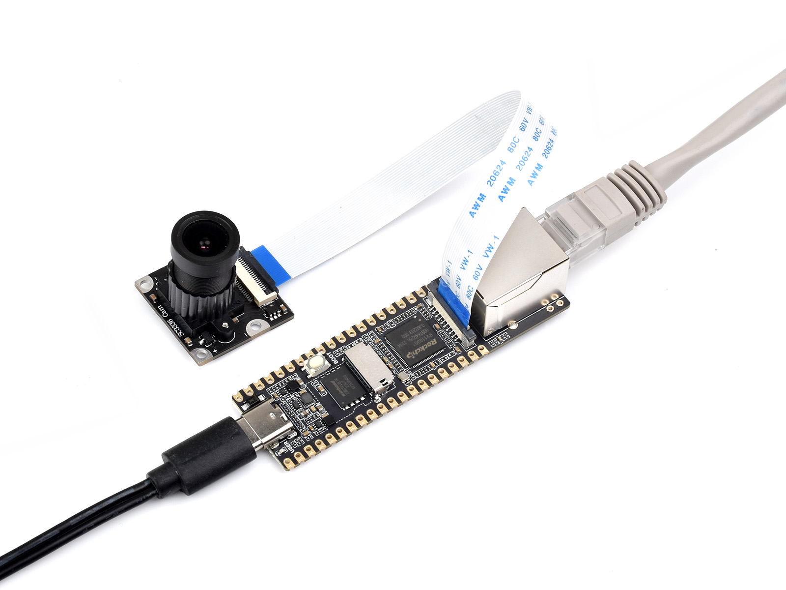 LuckFox Pico Plus RV1103 Linux Micro Development Board, Integrates ARM Cortex-A7/RISC-V MCU/NPU/ISP Processors, With Ethernet Port