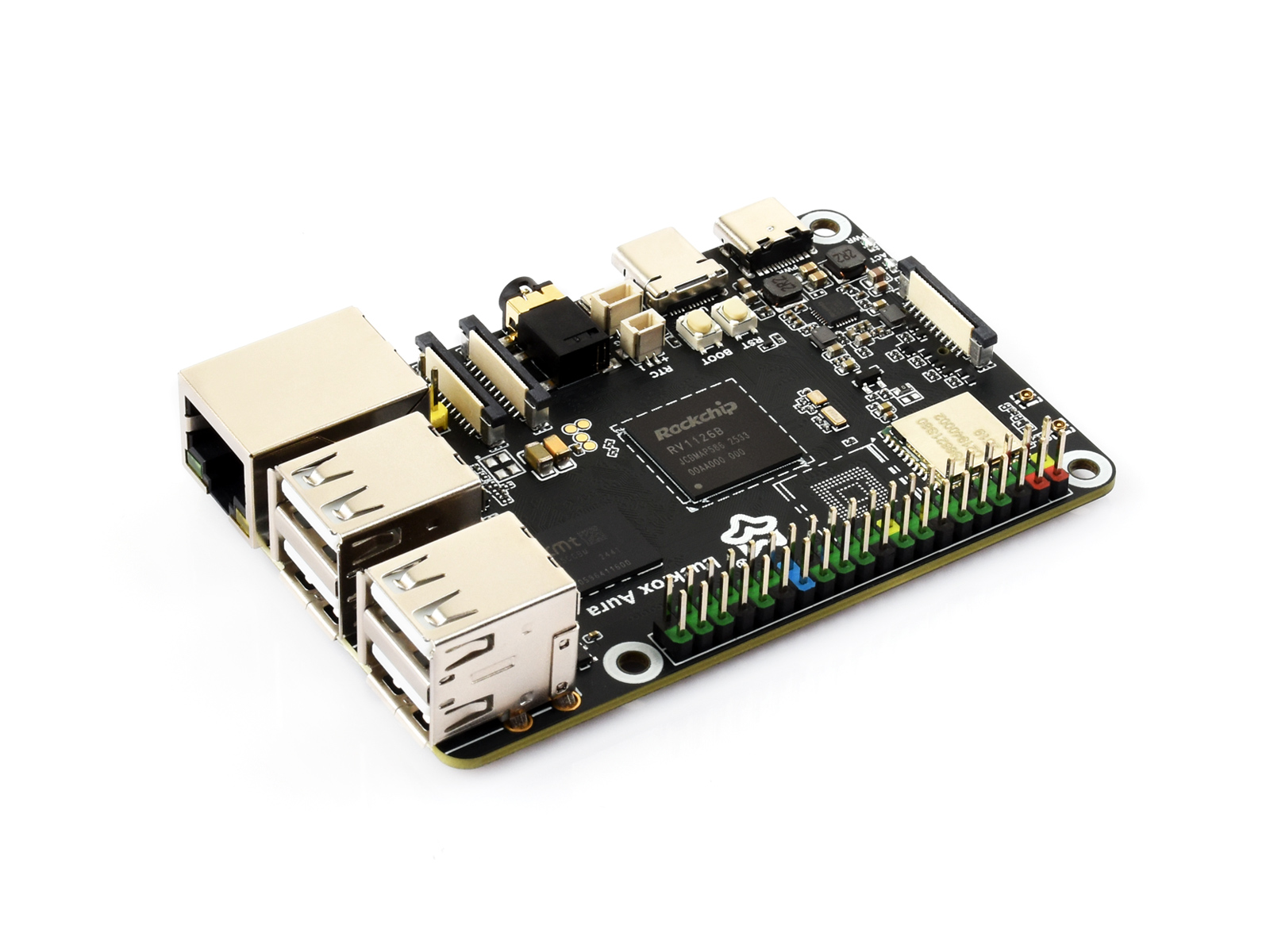 Luckfox Aura High-Performance Linux Development Board, Rockchip RV1126B Quad-Core 1.6GHz Processor, 3 TOPS Computing Power, 4K Encoding And Decoding, Options For RAM And eMMC