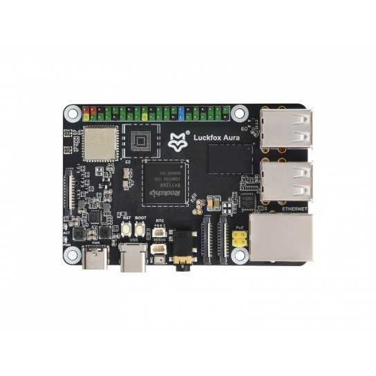 Luckfox Aura High-Performance Linux Development Board, Rockchip RV1126B Quad-Core 1.6GHz Processor, 3 TOPS Computing Power, 4K Encoding And Decoding, Options For RAM And eMMC