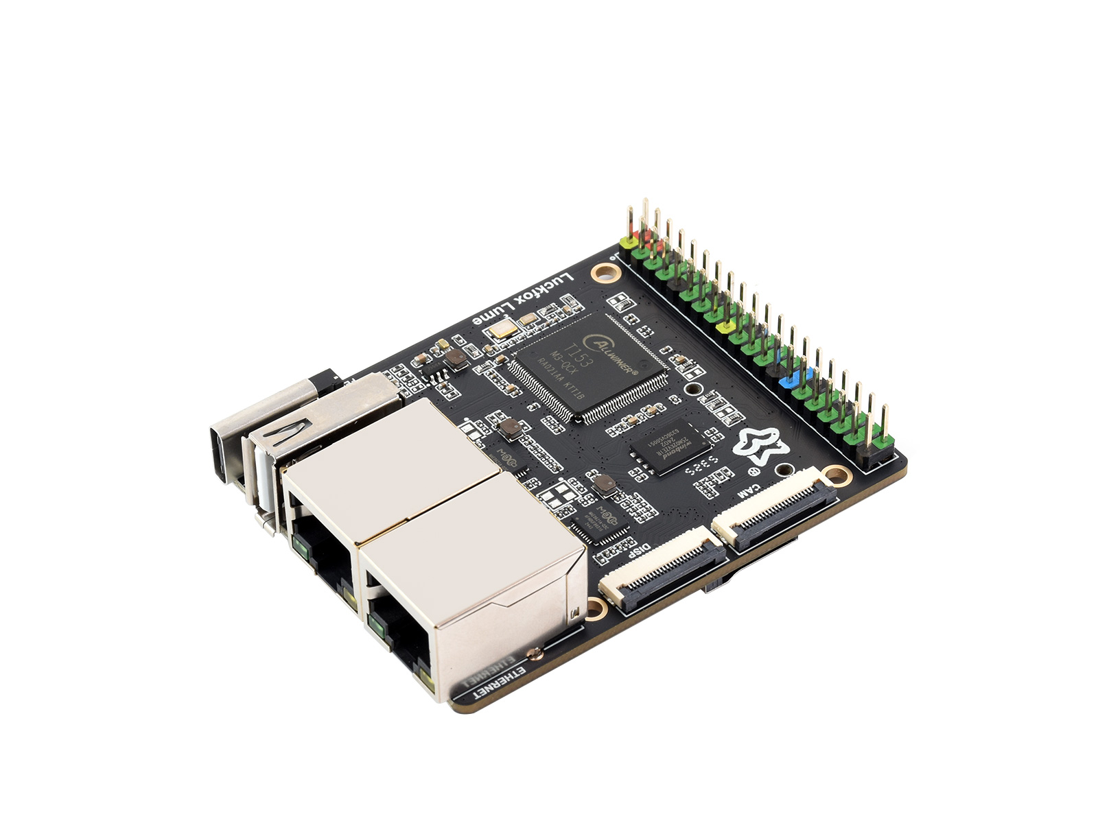 Luckfox Lume High-Performance Linux Development Board, Based On The Allwinner T153 Multi-core Heterogeneous Industrial Processor, Dual Gigabit Ethernet Ports, Built-in 128MB DDR3 Memory And 256MB Flash Storage