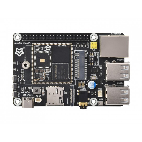 Luckfox Pico Pi Linux Micro Development Board, Based On Luckfox Core1106, 8GB eMMC, Supports Intelligent Encoding, Built-in Self-developed Third-generation ISP3.2, Up To 5MP Image Processing, Optional for Wireless / 4G Module