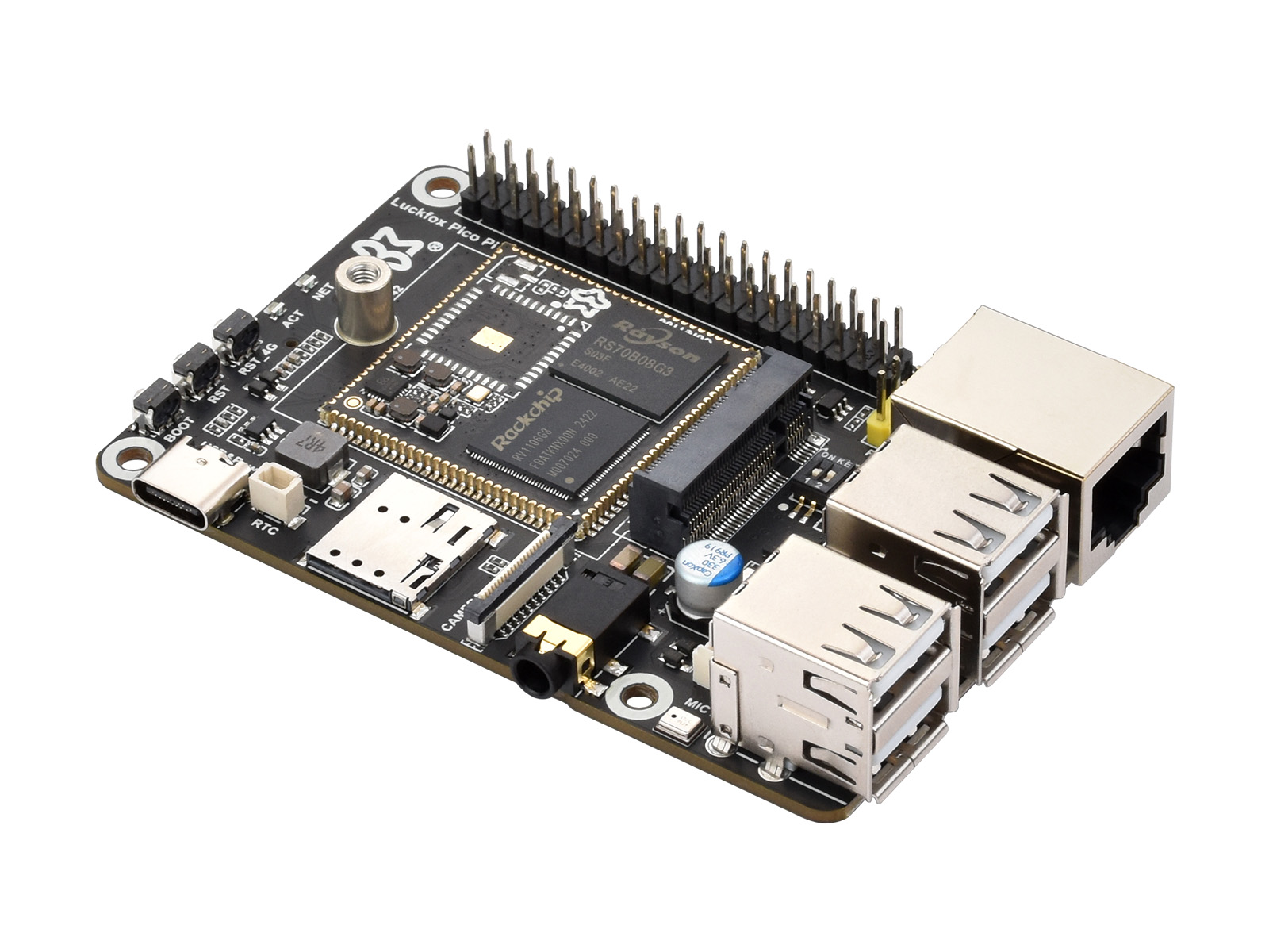 Luckfox Pico Pi Linux Micro Development Board, Based On Luckfox Core1106, 8GB eMMC, Supports Intelligent Encoding, Built-in Self-developed Third-generation ISP3.2, Up To 5MP Image Processing, Optional for Wireless / 4G Module
