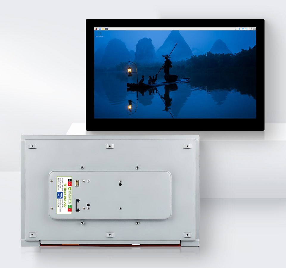 13.3inch DSI capacitive touch display, front and back view