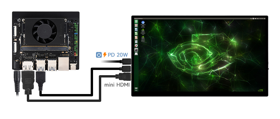14inch 4K Touch Monitor with Stand, working with Jetson Series Board