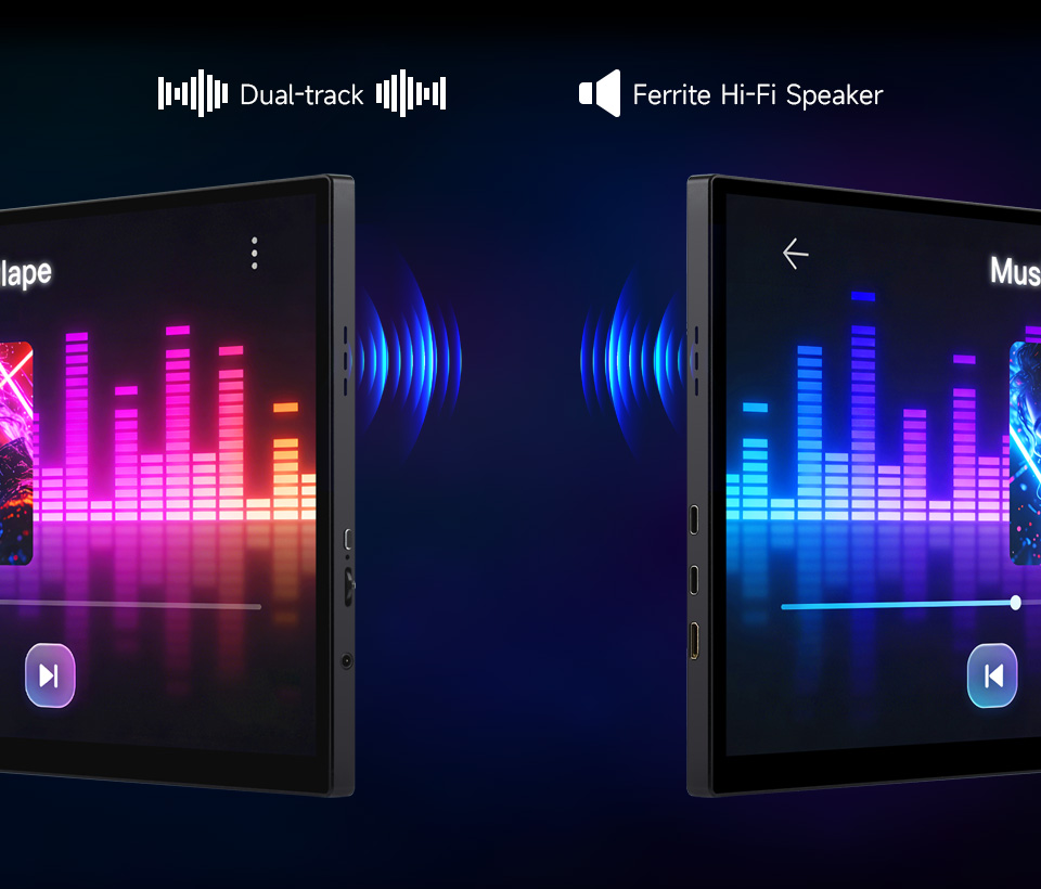 14inch 4K Touch Monitor with Stand, with dual-track speaker