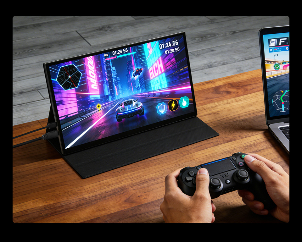 14inch 4K Touch Monitor with Stand, smooth gaming experience