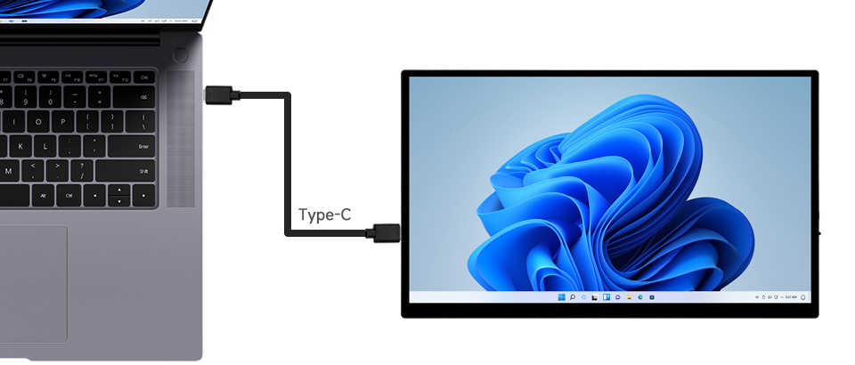 14inch 4K Touch Monitor with Stand, working with Full-Featured Type-C PC