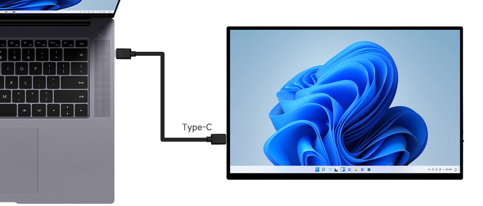 16inch 2K Touch Monitor with Stand, working with Full-Featured Type-C PC