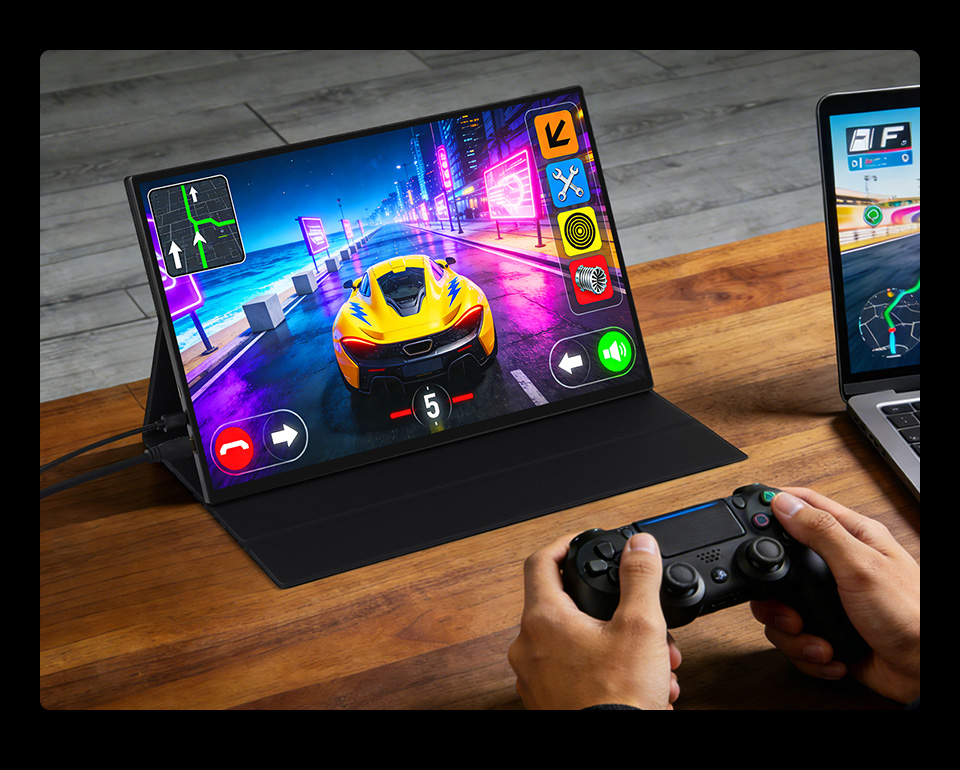 16inch 4K Touch Monitor with Stand, smooth gaming experience