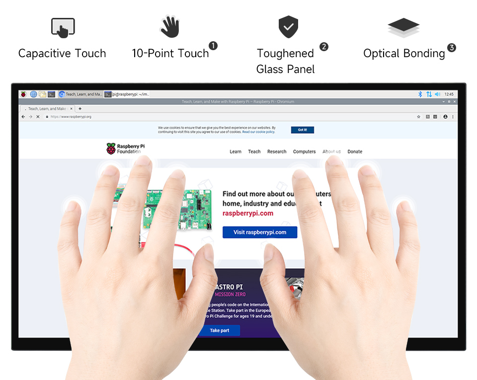  18.5inch Touch Monitor with Stand, dual-screen operation demo