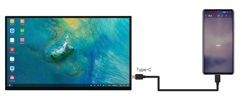  18.5inch Touch Monitor with Stand, working with Full-Featured Type-C Smartphone
