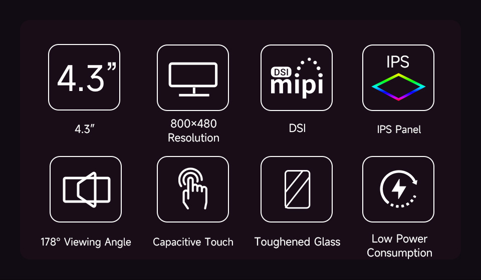 4inch DSI Capacitive Touch Display, features