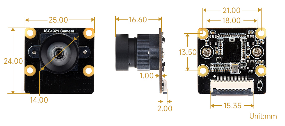 ISG1321-Camera, outline dimensions 