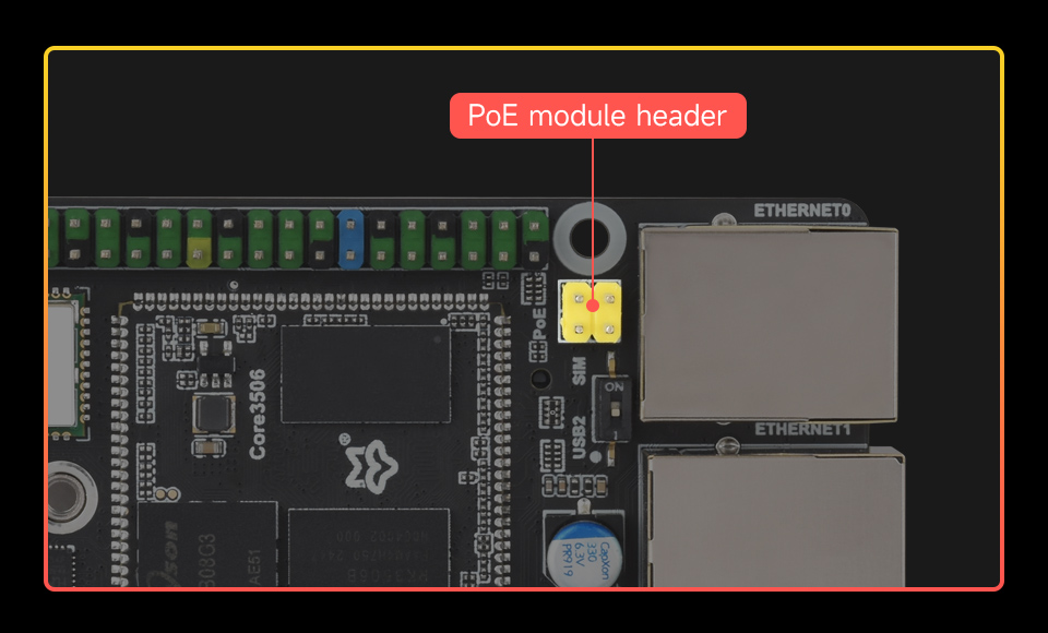 Luckfox Lyra Pi series, onboard reserved PoE module header