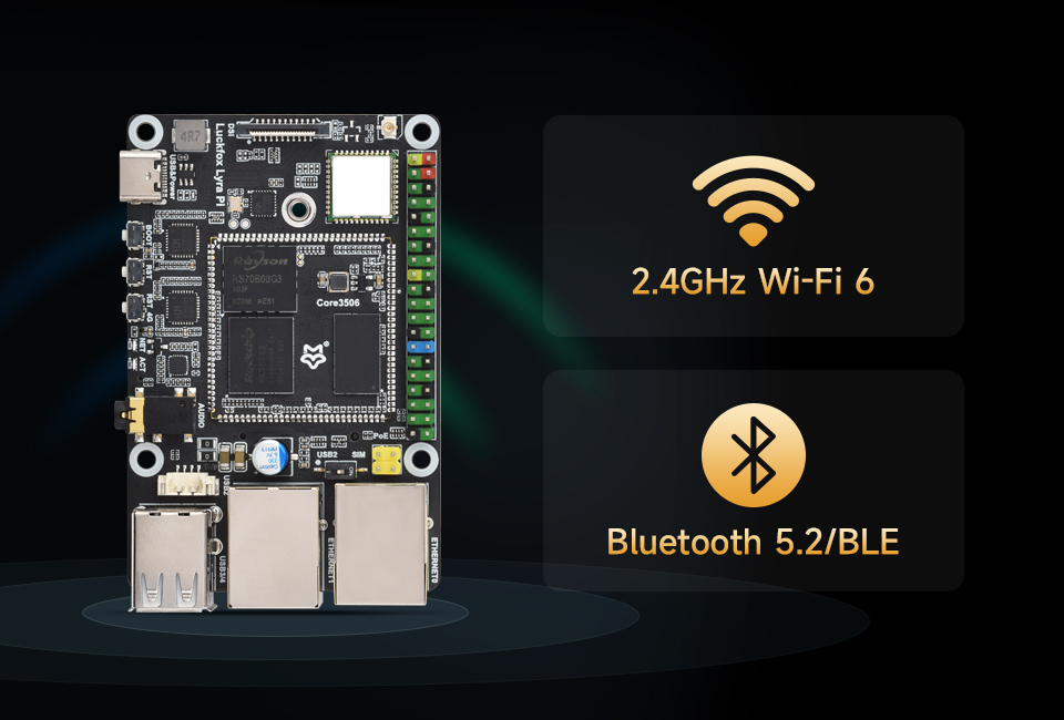 Luckfox Lyra Pi series, onboard Wi-Fi 6 and Bluetooth module