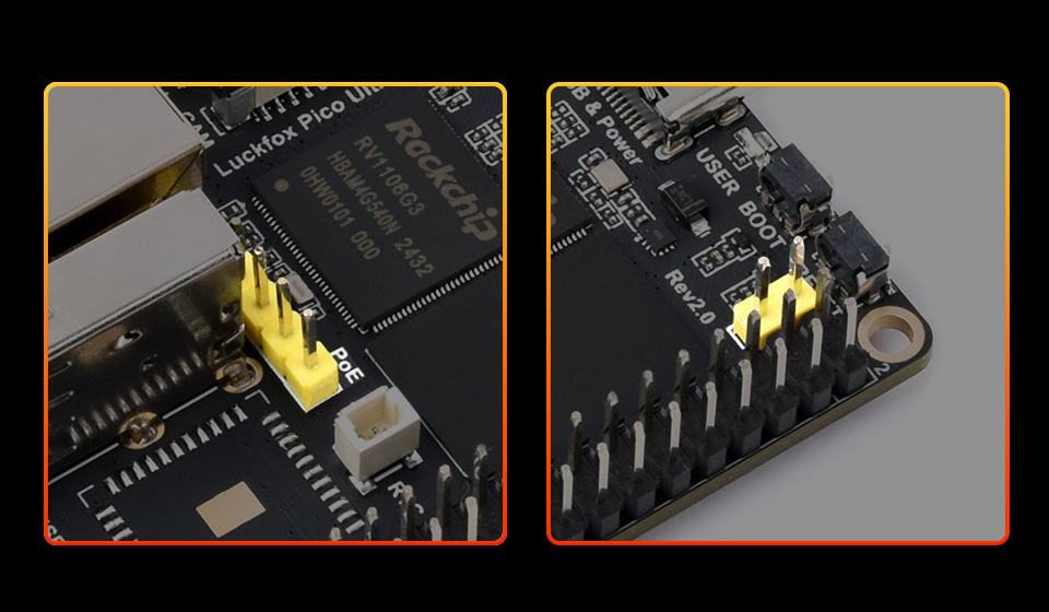 Luckfox Pico Ultra series, onboard reserved PoE module header