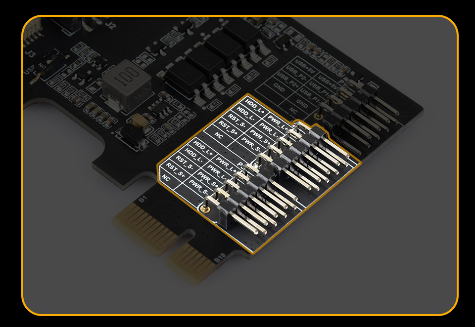 Luckfox PicoKVM Ext, 2 × Front-panel headers