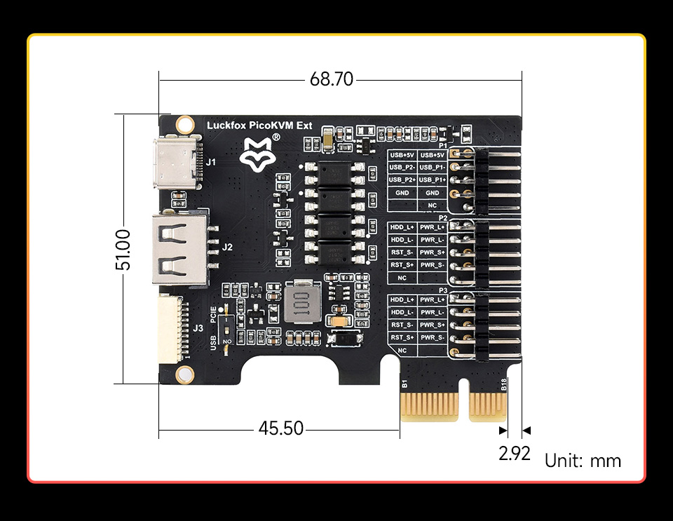 Luckfox PicoKVM, Luckfox PicoKVM Ext dimensions